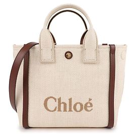 Chloé Bolso tote pequeño de rafia
