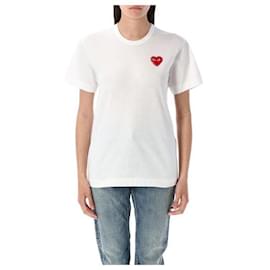 Kurzarm-T-Shirt mit Strass-Herz-Patch AX - Comme Des Garcons