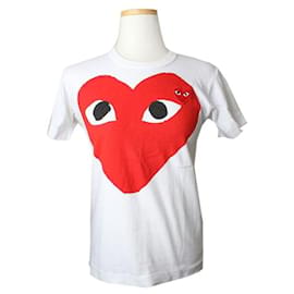 Weißes T-Shirt mit großem Herz-Logo-Druck - Comme Des Garcons