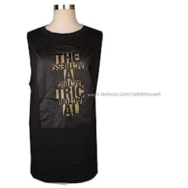 Top de tirantes con estampado de letras verde oscuro Acne