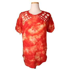 Rot bedrucktes Loch-T-Shirt - Isabel Marant