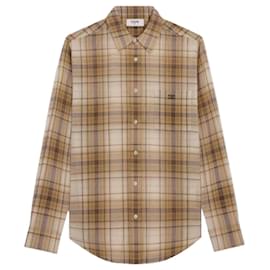 Camicia ampia in cotone a quadri chiari - Céline