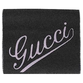 Sciarpa in cashmere e lana jacquard con logo - Gucci