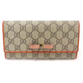 Gucci Portafoglio lungo con nastro di rifinitura in PVC e logo GG in vernice