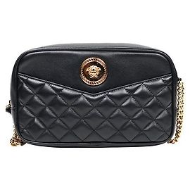 Versace Borsa a Spalla Medusa Trapuntata Nera