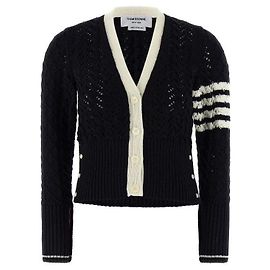 Thom Browne Merinowoll-Cardigan mit Kabelstrickmuster