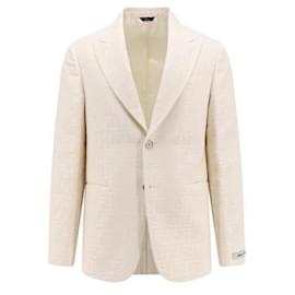 Blazer in Lino Bianco Giacca in Lino - Fendi