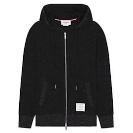 Bar Loopback Seide Kapuzen-Zip - Thom Browne