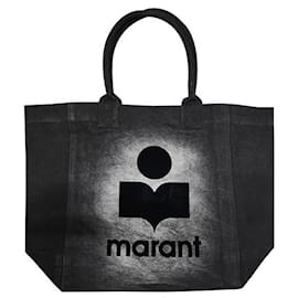 Borsa shopper con logo ricamato YENKY Nero sbiadito - Isabel Marant