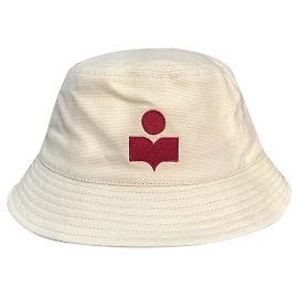 Isabel Marant Sombrero bucket logo HALEY Ecru Sello rojo: ECRD