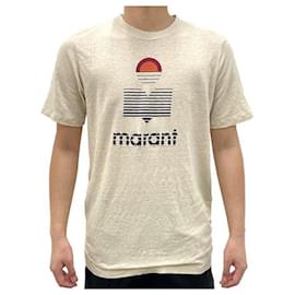 Isabel Marant KARMAN Logo T-Shirt mit kurzen Ärmeln Ecru