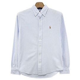 Camisa a rayas con logo bordado de pony Polo Ralph Lauren azul y blanco