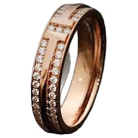 Schmale Ring aus Roségold mit Voll-Pavé-Diamanten Größe - Tiffany & Co