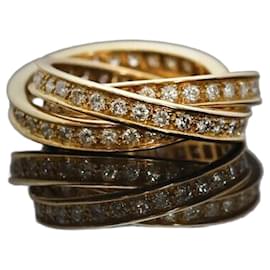 Cartier Trinity Full Diamond Ring aus Gelbgold Größe