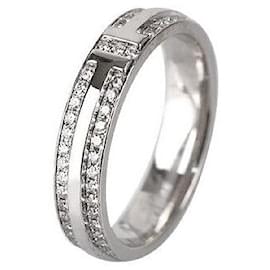 Schmale Ring aus Weißgold mit Vollpave-Diamanten Größe - Tiffany & Co