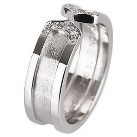 Cartier Doppelring aus Weißgold mit Diamant Größe