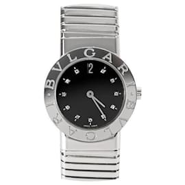 Bulgari Tubogas Stahl Schwarzer Diamant