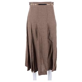 Falda de lino a cuadros Gucci
