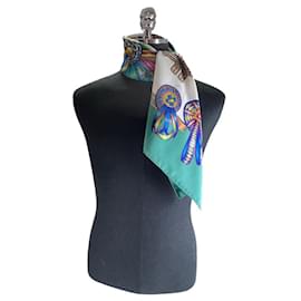 Hermès Pferdeband Schal Aqua Grün
