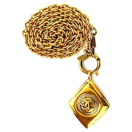 Chanel Pendente Logo in Diamante Collana Lunga Catena Selvaggia