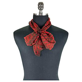 Lange Chiffon-Schal mit Logo-Print - Fendi