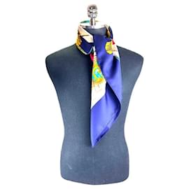 Hermès Pañuelo de seda azul profundo