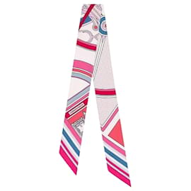 Foulard in seta diagonale a pois rosa Twilly - Hermès