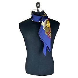 Hermès Cachecol tahitiano azul cobalto
