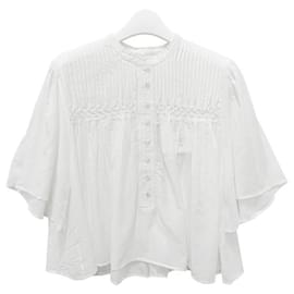 Blusa in voile di cotone arricciata bianca - Isabel Marant