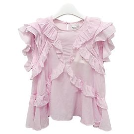 Isabel Marant Baumwollvoile-Rüschbluse Hellrosa