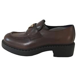 Mocassini in pelle cioccolato - Prada