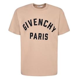 Besticktes Baumwoll-T-Shirt Beige Schwarz - Givenchy