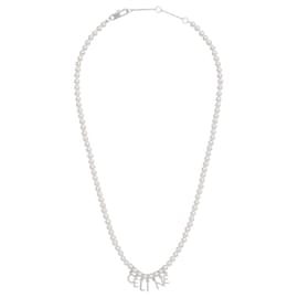 Collana Monocromatica Perla di Vetro Finitura in Ottone Rodio - Céline