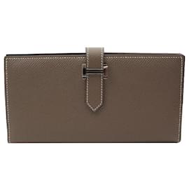 Hermès Cartera larga de cuero Veau Etope (estampada)