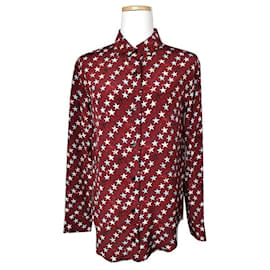 Camisa de seda burdeos con estampado de estrellas - Sandro