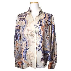 Hermès Blusa de seda estampada