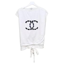 Kurzarm-T-Shirt aus Baumwolle mit ausgeschnittenem CC-Logo - Chanel