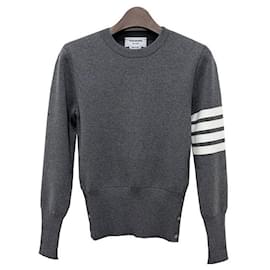 Strickpullover aus Baumwolle Milano mit diagonalen Streifen - Thom Browne
