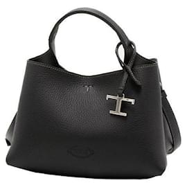 Borsa Micro Tote in Metallo Senza Tempo Nera - Tod's