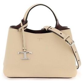 Tod's Zeitlose Metall-Mikrotasche in Beige mit Stempel: QRI