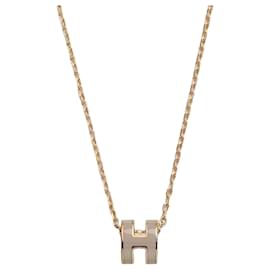 Collier Mini Pop Hache Marron Glacé Or - Hermès