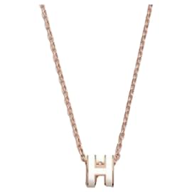 Collier Mini Pop Blanc Or Rose - Hermès