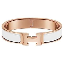 Bracelet Clickashu Or Rose Blanc PM - Hermès
