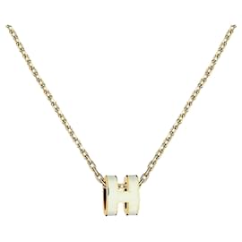 Collier Mini Popashu Or Blanc - Hermès