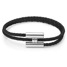 Tunis Tresor Black Silver Men's Bracelet - Hermès