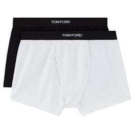 Conjunto de ropa interior masculina con logo elástico, negro y blanco - Tom Ford