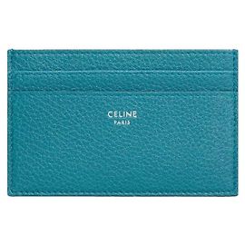 Céline Medium Card Holder Grained Calfskin Cobalt