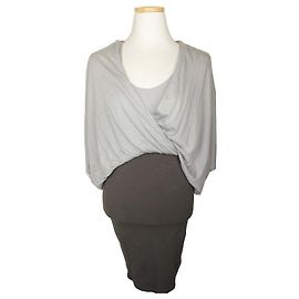 Helmut Lang Abito drappeggiato in blocco di tono khaki