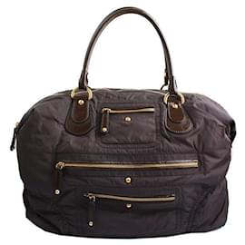 Tod's Grande borsa tote in tessuto grigio khaki