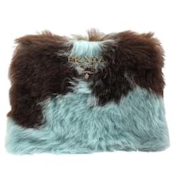 Prada Borsa a tracolla e clutch in pelliccia bicolore